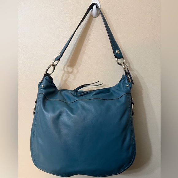 Coach Teal Leather Shoulder Bag# F14706 - Picture 3 of 12